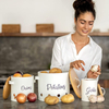2022 offre spéciale métal ail pomme de terre et oignon conteneurs de stockage des aliments cuisine bidon ensemble avec couvercle de 3