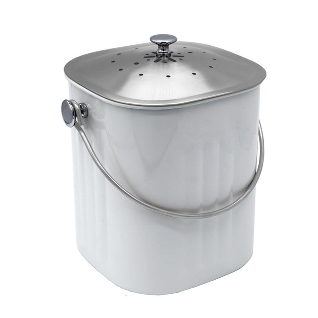 Poubelle à compost en acier inoxydable à usage domestique