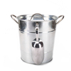 Stockage à glace avec couvercle et poignées de transport pour les fêtes, barbecues, pique-niques, camping, seau à glace en acier galvanisé.
