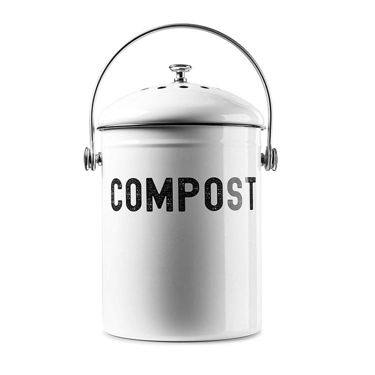 Poubelle à compost de cuisine pour comptoir de cuisine - Seau à compost de 1,0 gallon avec couvercle pour engrais d'élevage de comptoir