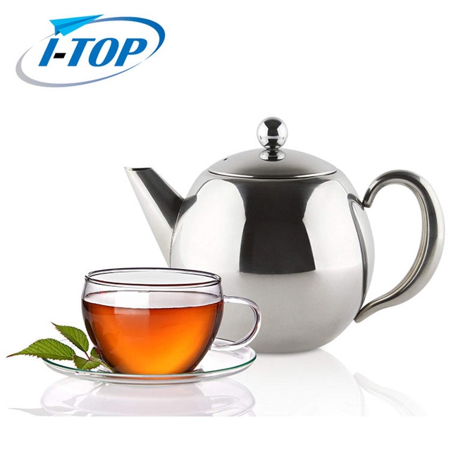 1L 1.5L Théière Argent En Acier Inoxydable Cafetière avec Filtre Oeuf Grande Capacité Théière