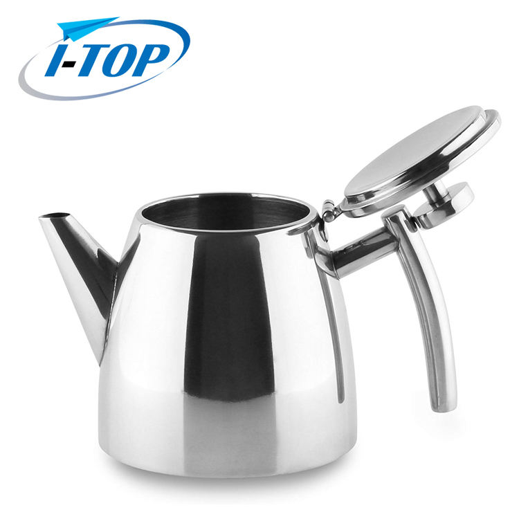 Théière à double paroi en acier inoxydable avec infuseur amovible 1.2L Machine à thé sur la cuisinière pour fruits à base de plantes et infusion