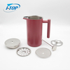 304 nouveau design isolé cafetière française en métal à double paroi