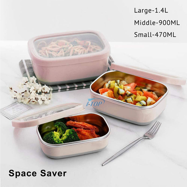 Vente en gros Adultes Enfants Leakproof Lunch Bento Box conteneur de stockage des aliments 304 Boîte à Lunch en Acier Inoxydable avec Couvercle