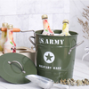 Seau à vin en gros seau à glace à champagne isolé en acier inoxydable à Double paroi avec passoire incluse garde la glace froide