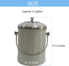 Composteur de 1,3 gal avec couvercle Bac à compost antirouille pour comptoir de cuisine en métal de zinc gauvinisé avec filtre à charbon