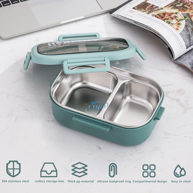 470 ML maison sans BPA boîte à lunch enfants étanche en acier inoxydable conteneurs alimentaires thermique Bento boîte à lunch avec sac
