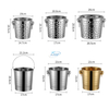 Seau à glace à double paroi en métal avec couvercle, pince à glace et passoire Seau à glace isolé 3L pour bar à cocktails, vin, accessoires de bar