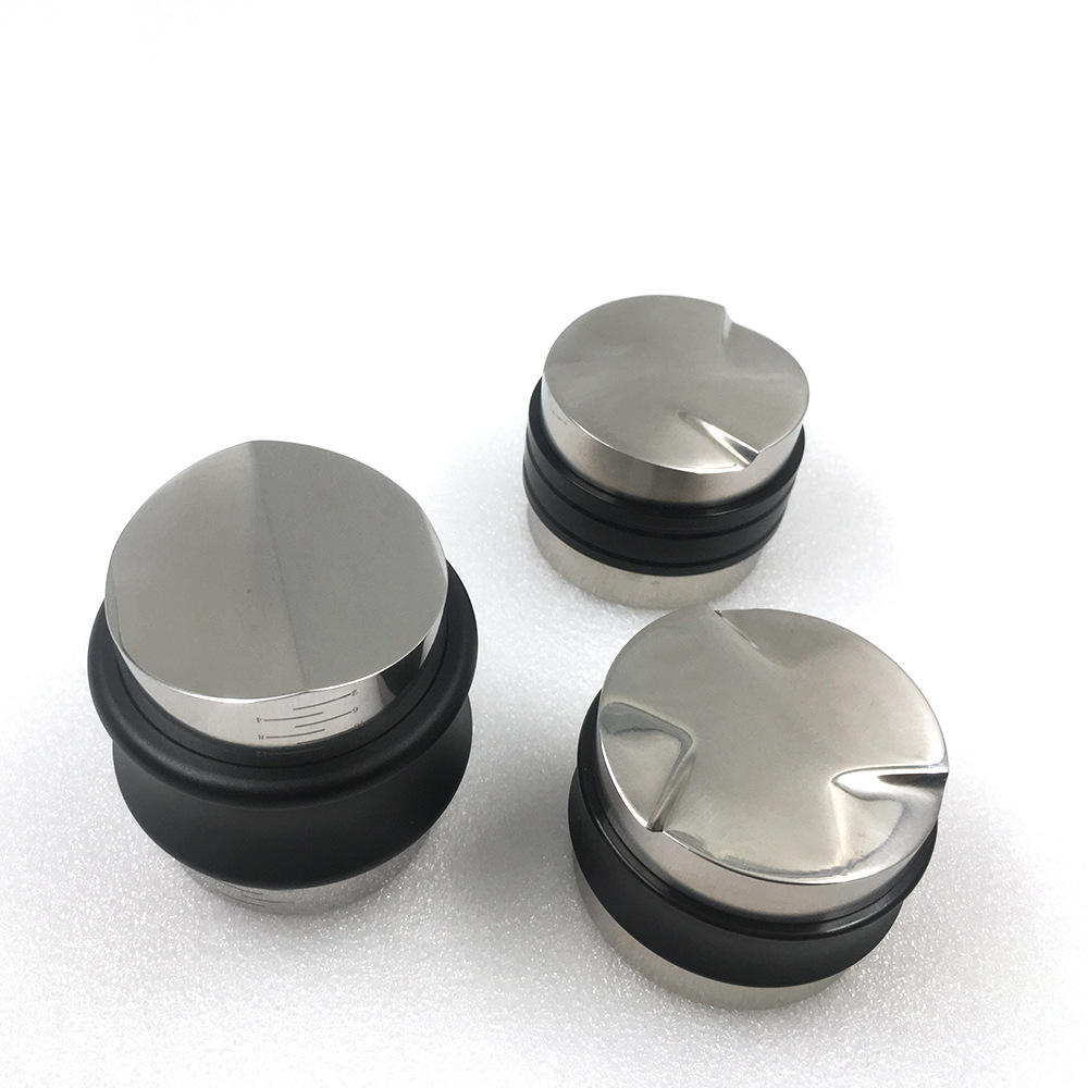 Niveleur de distributeur de café de 53,3 mm et tamper à main, outil de pressage d'espresso |Double face, profondeur réglable |Espresso robuste Ha