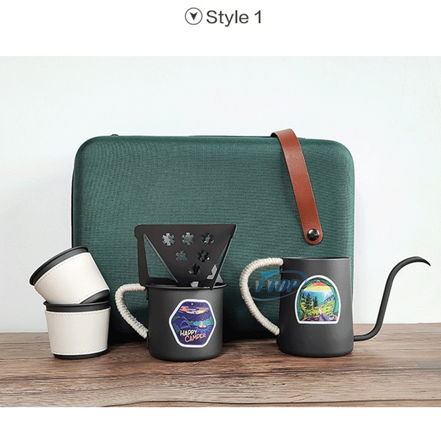 Ensemble de café Portable nouvelle céramique corée japon longue poignée infusion café thé ensemble outils fait à la main infusion V60 goutte à goutte café ensemble-cadeau