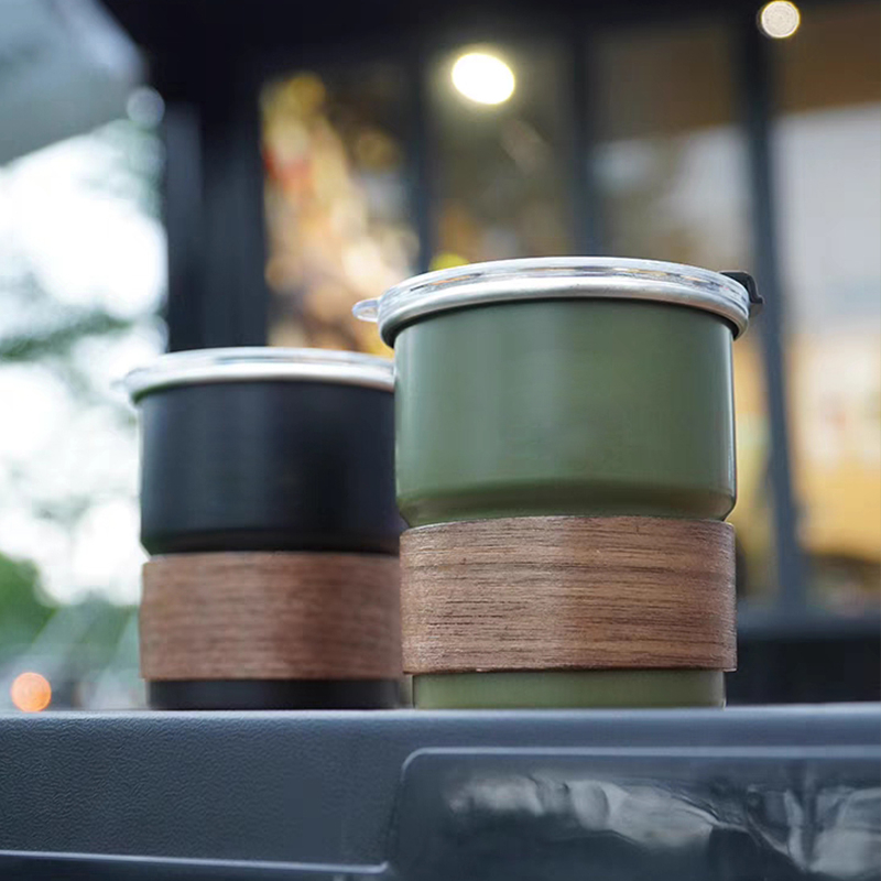 Tasse à café portable 300 ml monocouche en acier inoxydable 304 bière curling eau camping tasse