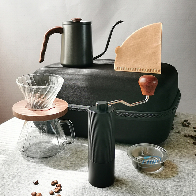 V60 ensemble de café moulin à café goutteur filtre bouilloire sac de voyage Kit cadeau Barista outils expresso café ensemble cadeau