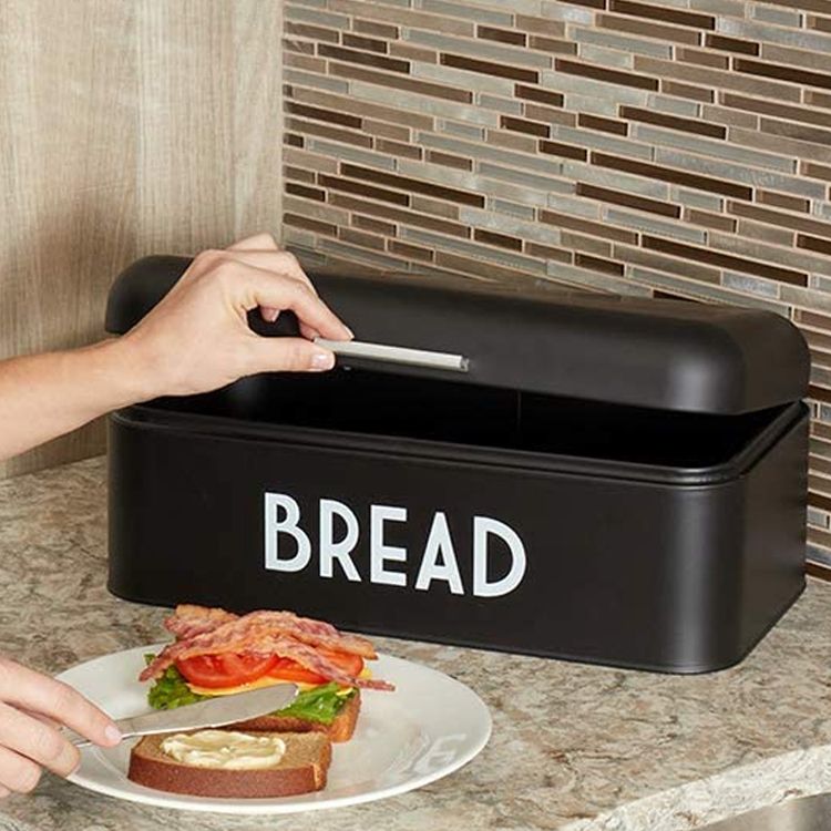 Boîte de rangement de pain alimentaire en acier inoxydable de bonne qualité en gros conteneur de bac à pain en métal de grande capacité pour la cuisine