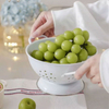 23cm 28cm Émailware Poudre Enduit Logo Personnalisé Fruits Alimentaire Passoire Émail Passoire Avec Jante En Acier Inoxydable