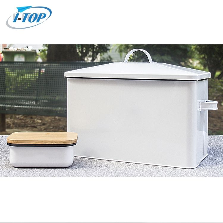 Usine Directe Personnalisée En Acier Inoxydable Pain Boîte De Rangement En Gros Unique Porcelaine Blanche Alimentaire Bin Cosmétique Boîte De Rangement Hermétique