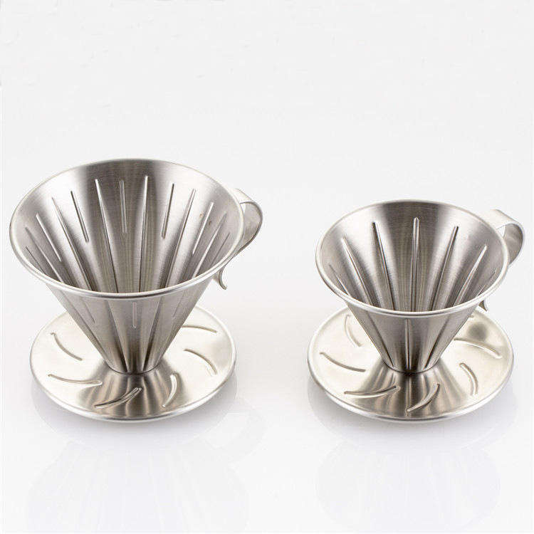 Tasse de filtre à café réutilisable goutte à goutte perforée versez sur le filtre à café goutteur filtre à café en acier inoxydable en métal personnalisé Portable