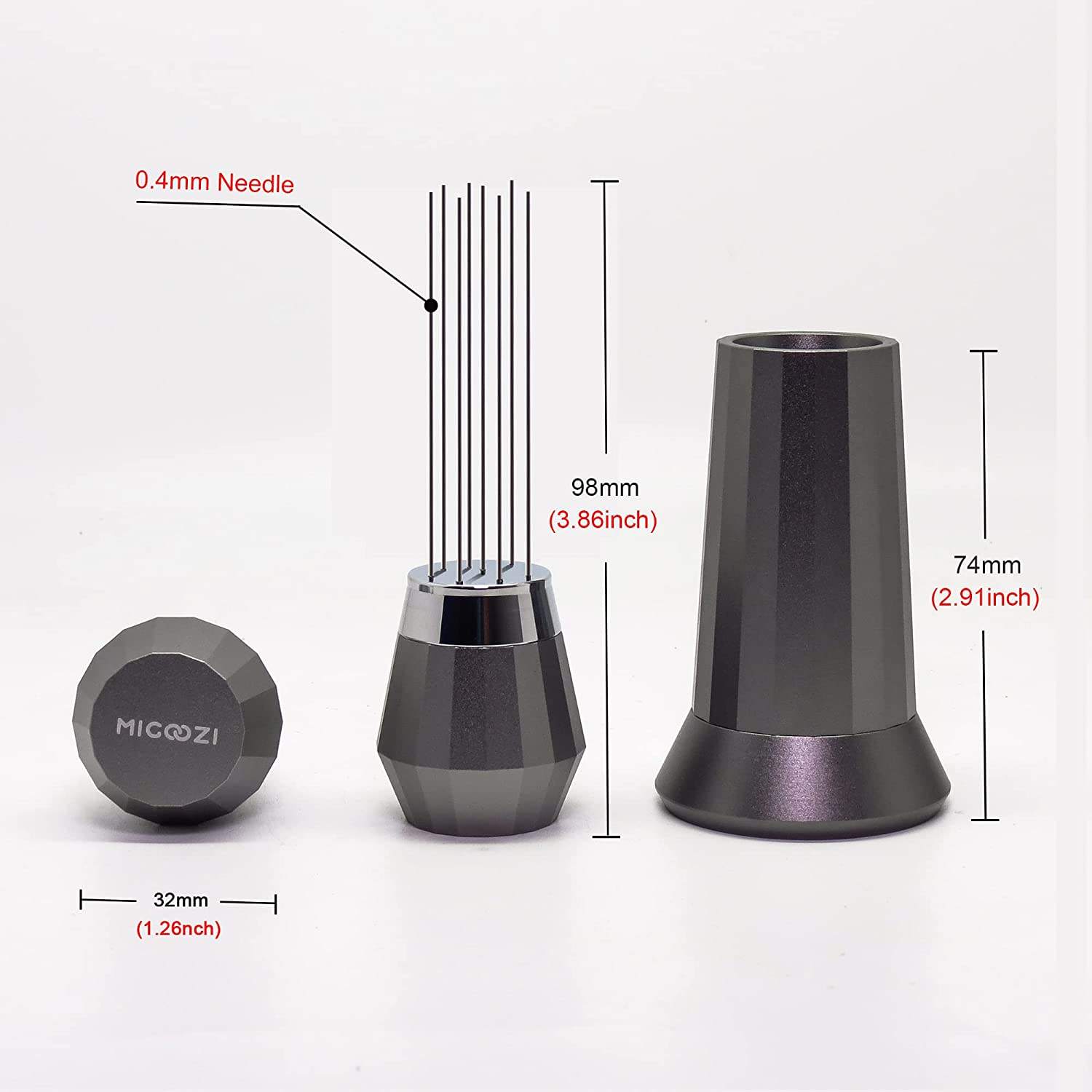 WDT Tool Agitateur à café expresso professionnel Barista 0,4 mm Outil de distribution d'aiguilles avec support