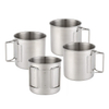 Tasses de tasse de café de camping de gobelet d'acier inoxydable de logo adapté aux besoins du client avec la poignée pliable d'oscillation pour le café et la bière