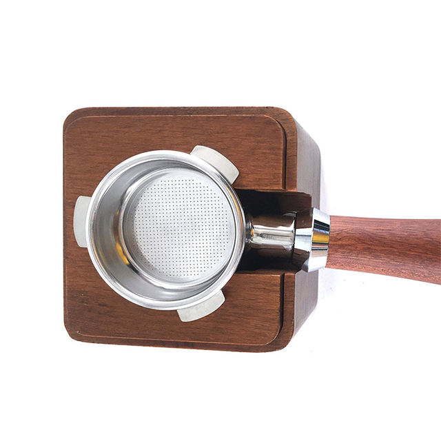 Café en bois Tamper Stand Stand Café Mesure Tamper Cuillère Mesure Tamper Noir Express Stand Café Cuillère