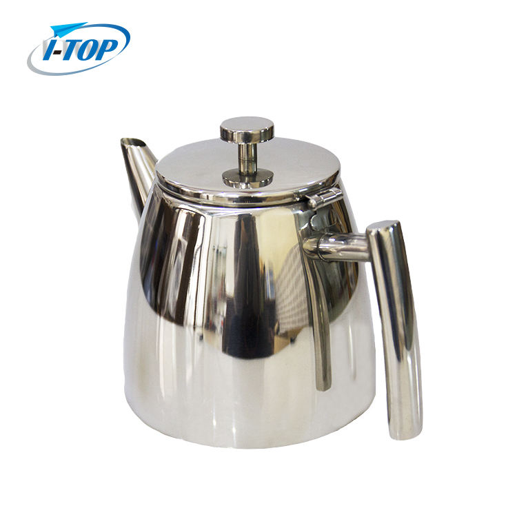 Théière à double paroi en acier inoxydable de 1,2 L garde le thé chaud pendant longtemps avec infuseur à thé.