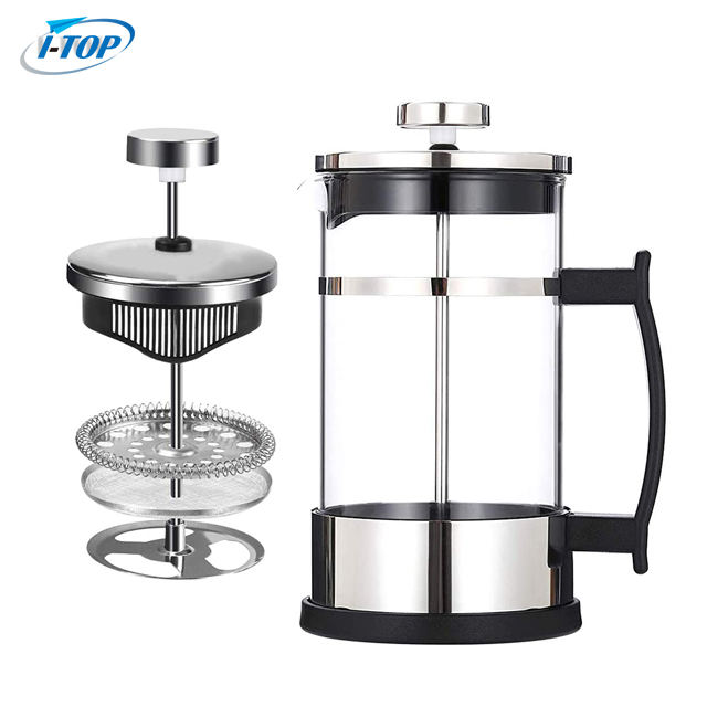 I-TOP GFP13 Échantillon GRATUIT 600 ml 800 ml 1000 ml prix bas livraison directe cafetière cafetière cafetière en verre inoxydable café presse française