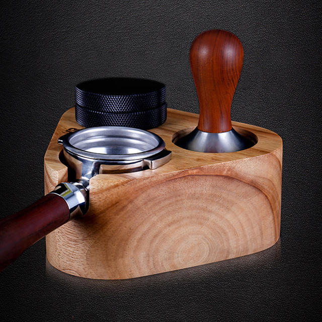 Porte-filtre Stander Coffee Tamper Mat Wood Holder, Coffee Tamper Holder, Wooden Coffee Holder