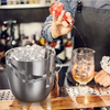 Usine directe en gros 1.3L en acier inoxydable Mini argent Double paroi fête vin Vintage champagne seaux à glace avec couvercle