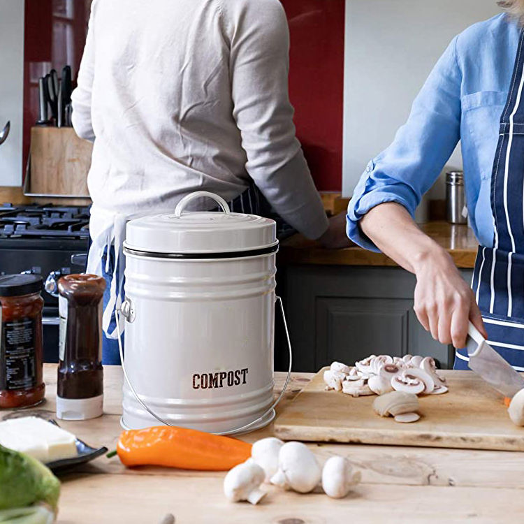 Poubelle à compost de cuisine en acier inoxydable Seau à compost de cuisine