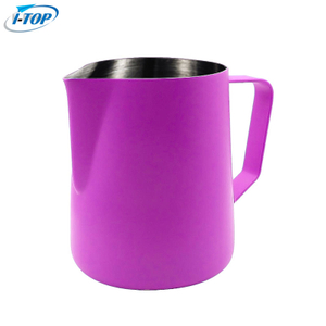 Pichet à lait revêtement violet expresso coloré Latte Art guirlande mousseur Barista acier inoxydable café mousseur pichet pot à lait