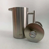 Presse française en acier inoxydable de style classique 34 oz Cafetière à double paroi isolée Presse française avec thermomètre à logo personnalisé