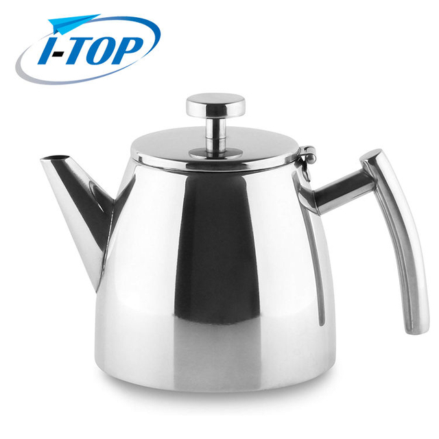 Théière à double paroi en acier inoxydable avec infuseur amovible 1.2L Machine à thé sur la cuisinière pour fruits à base de plantes et infusion