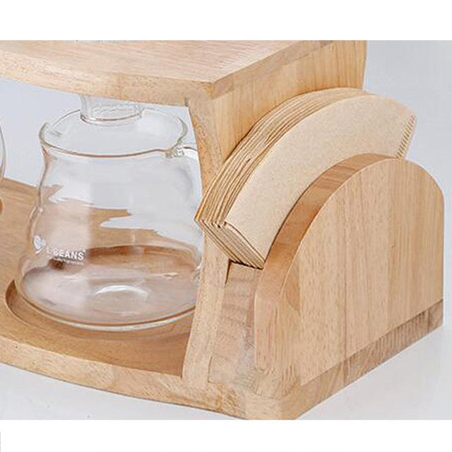 Goutteur de café Double support Bambou Pour Over Coffee Stand PourOver Drip Holder