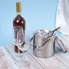 Seau à glace portable isolé en acier inoxydable à double paroi avec couvercle et pince à glace. Passoire incluse pour garder la glace froide et sèche.