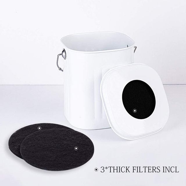 Mini poubelle de table Poubelle à compost de cuisine en acier inoxydable sans odeur avec couvercle filtrant