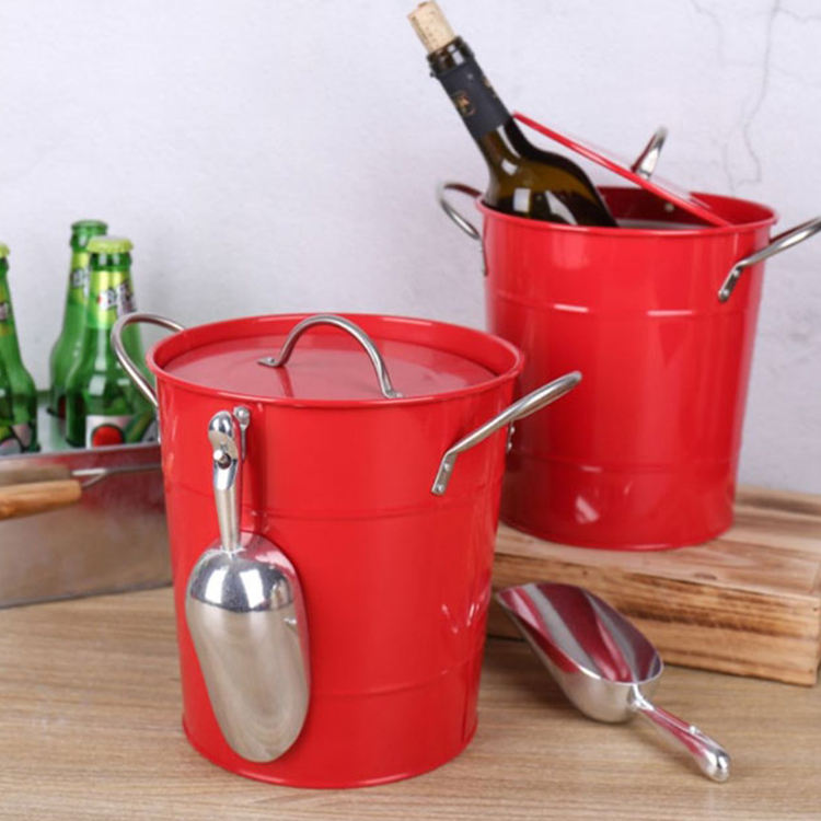Seau à bière de glace de partie d'approvisionnement de barre seau à glace isolé d'acier inoxydable de double paroi pour la barre à la maison