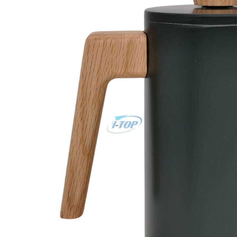 Presse française à double paroi isolée manche en bois thermique en acier inoxydable 304 Cafetière Cafetière