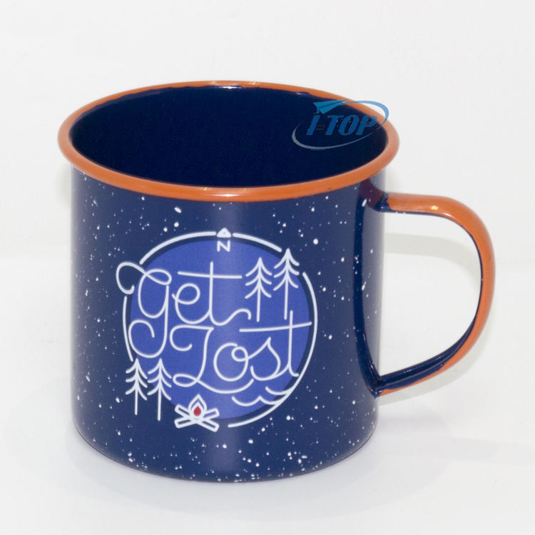 Vente chaude en gros camping émail tasse café thé tasse unique tasse colorée